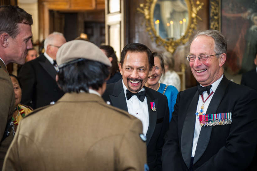 The Sultan of Brunei with Lord Richards meeting Gurkhas