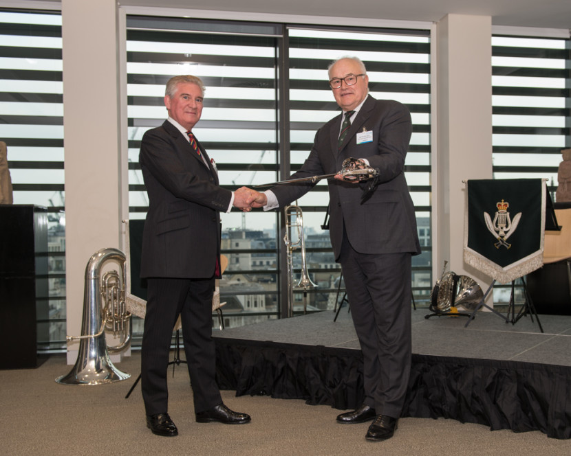 General Sir Peter Wall presenting to Standard Chartered Bank